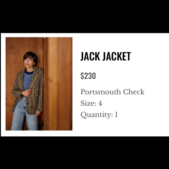 Sezane Jack Jacket in Portsmouth Check - Picture 13 of 16